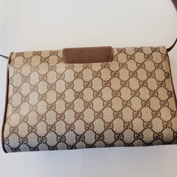 GUCCI Flap Crossbody Clutch GG Monogram Bag Vintage - Picture 15 of 16
